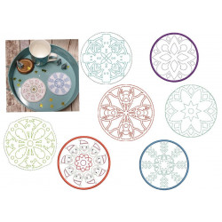 Stickserie ITH - Untersetzer Weihnachten Mandalas